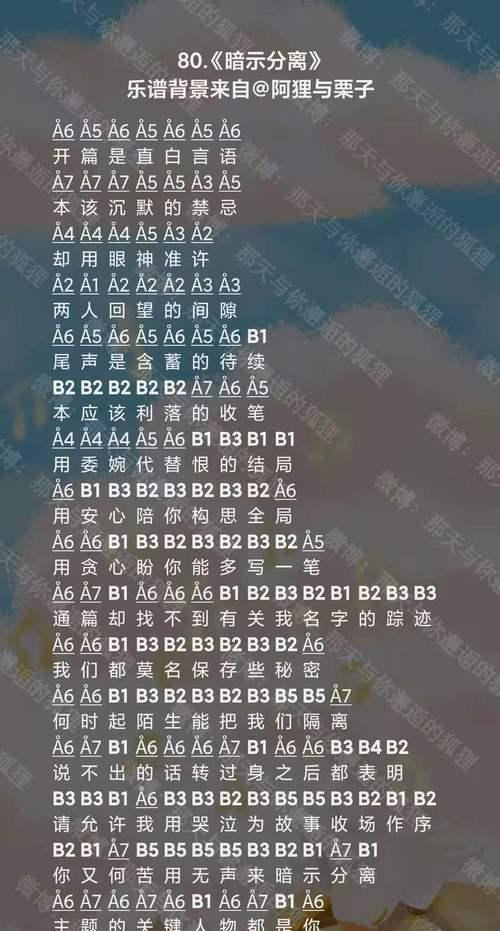 《以光遇和弦乐谱，弹出游戏中的美妙旋律》（教你如何在游戏中使用和弦乐谱演奏美妙的音乐）