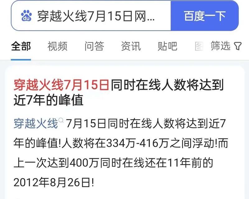 CF现在有多少人在线玩？在线人数对游戏体验有何影响？