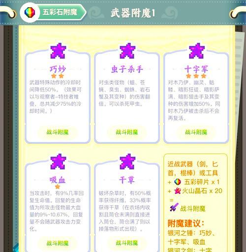 武器附魔的步骤和效果是什么？