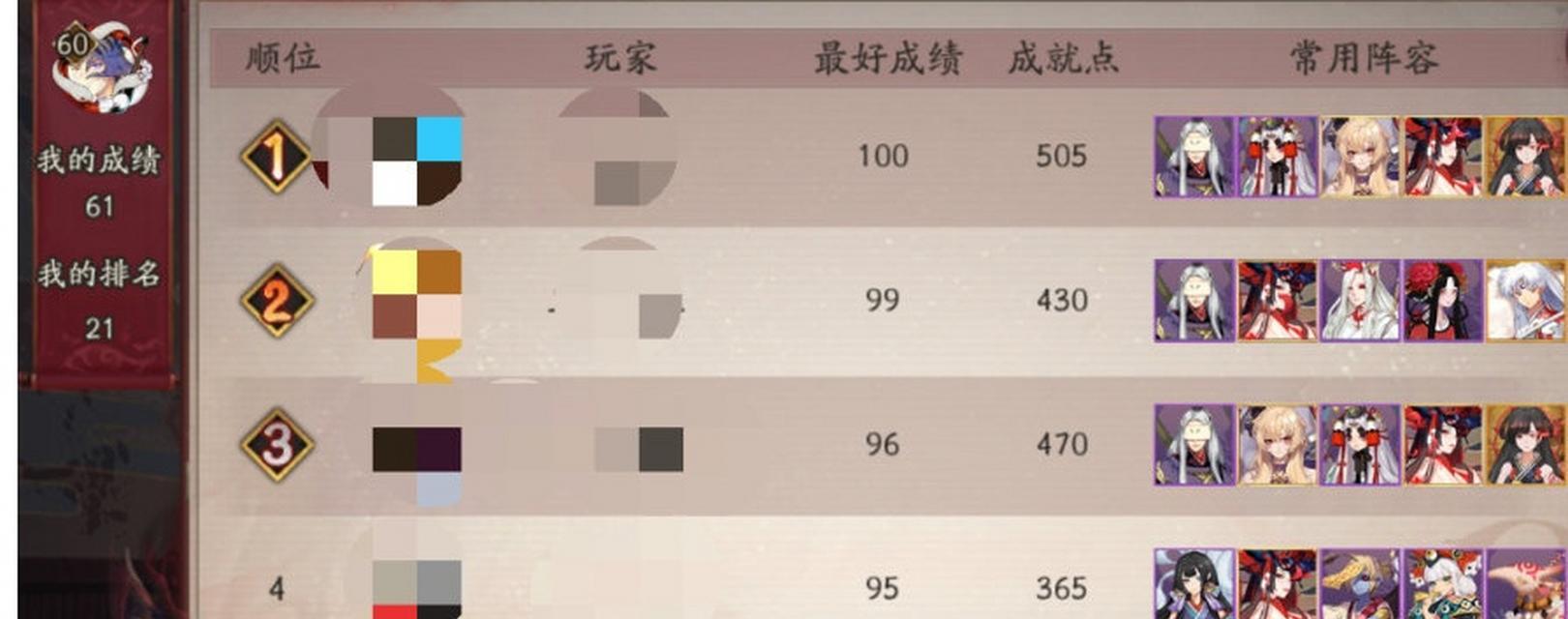 阴阳师的排名怎么看？