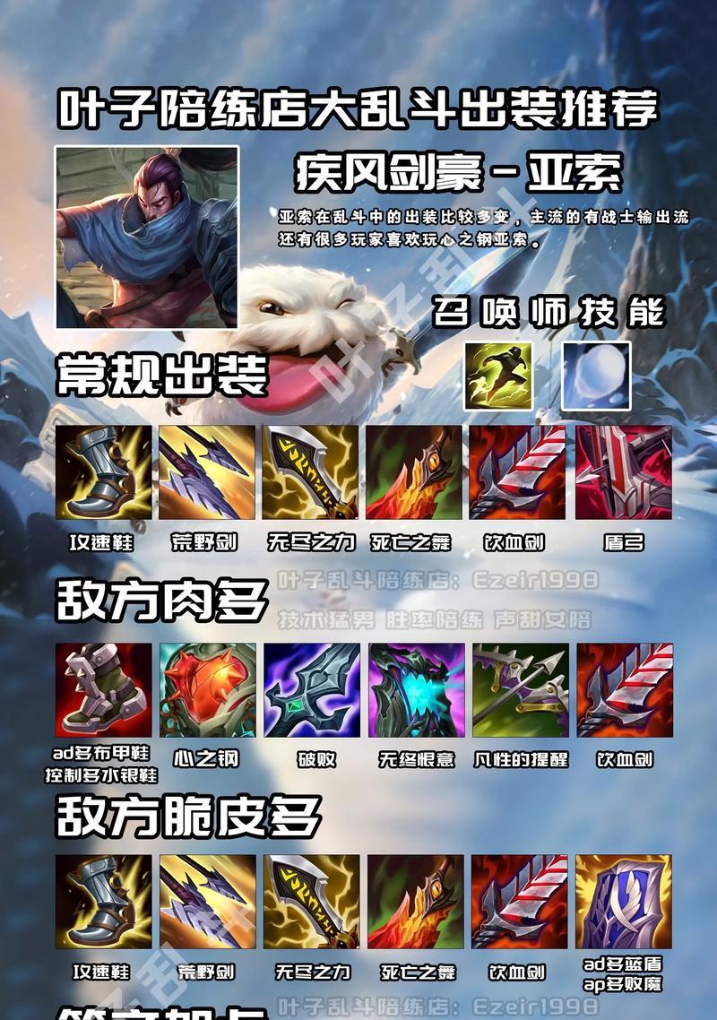 英雄联盟亚索中单符文大揭秘（掌握亚索中单符文）