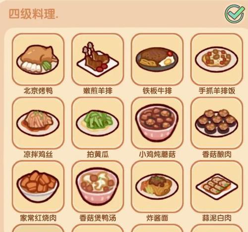 小森生活4级厨房食谱四级菜单料理总汇（吃遍小森世界）